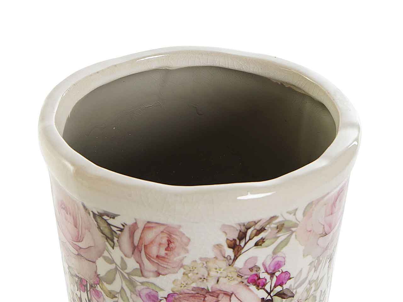 Vaso ceramica 14x14x25 fiori ld-188885