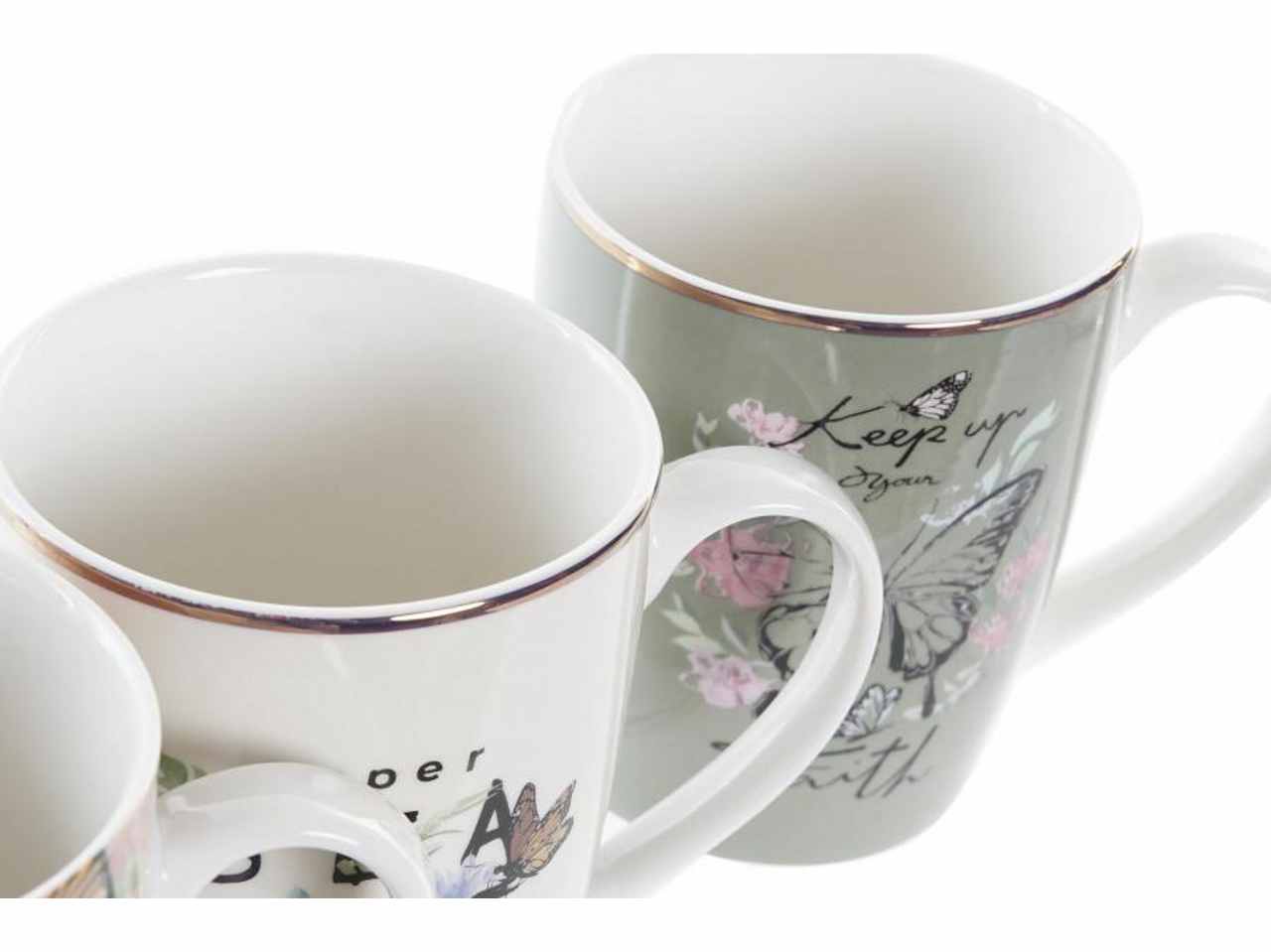 TAZZA in PORCELLANA 12X12X10,3cm 370ML decoro FARFALLA 3 assortimenti