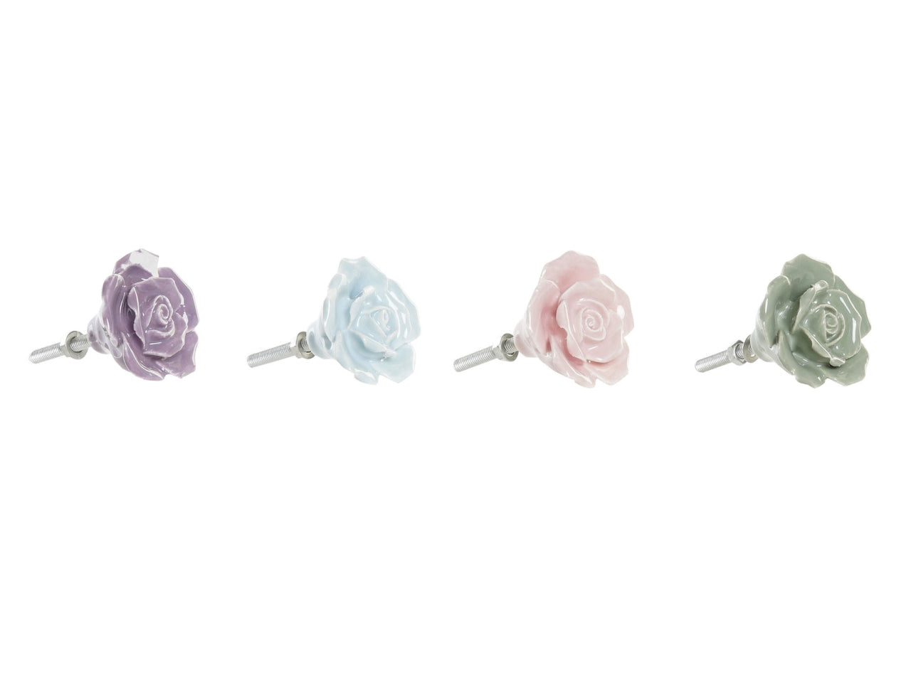 Pomello in gres porcellana misura 4,5x4,5x3cm colore rosa in 4 modelli assortiti
