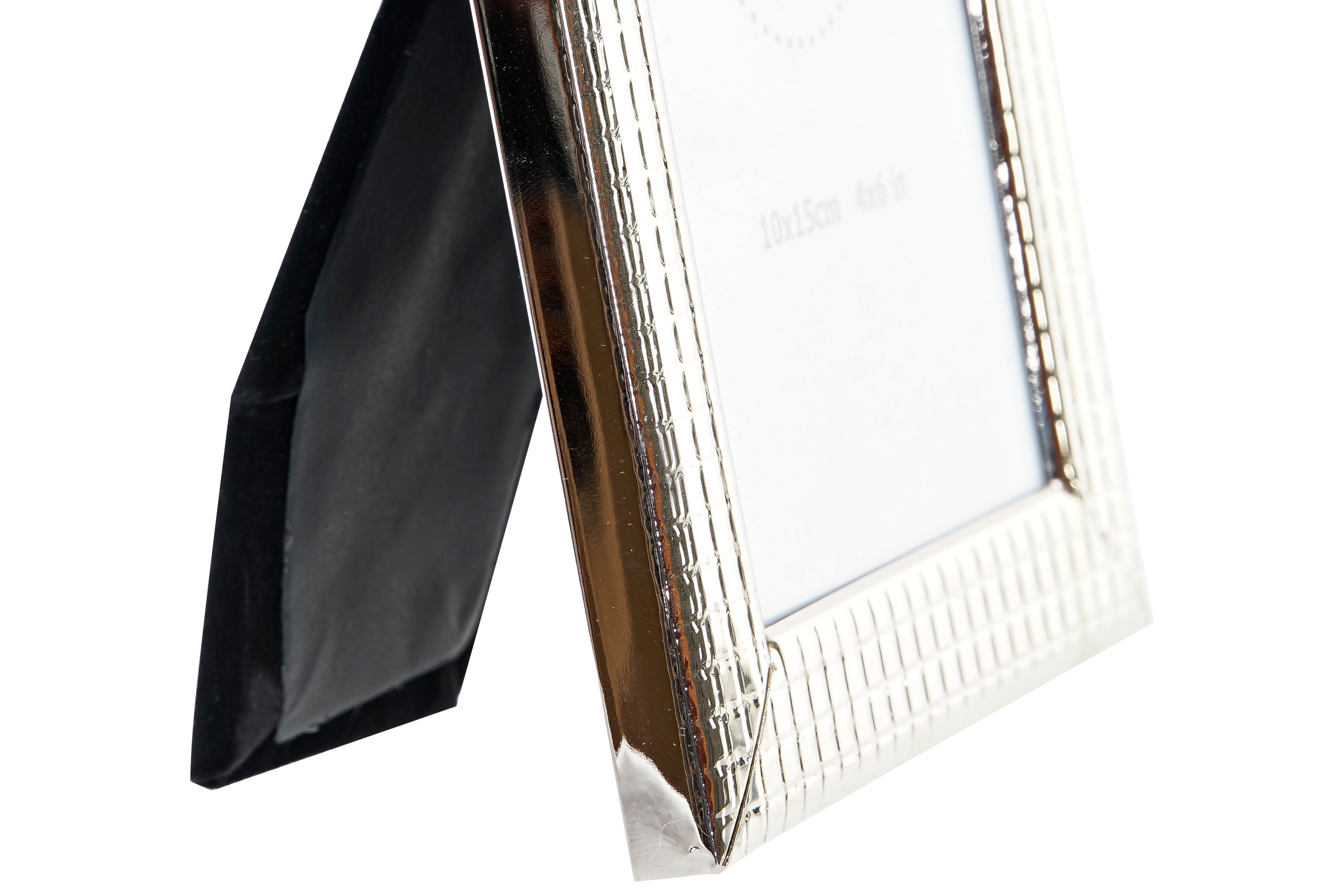 Cornice foto 10x15cm in metallo 12x2x17cm platinato