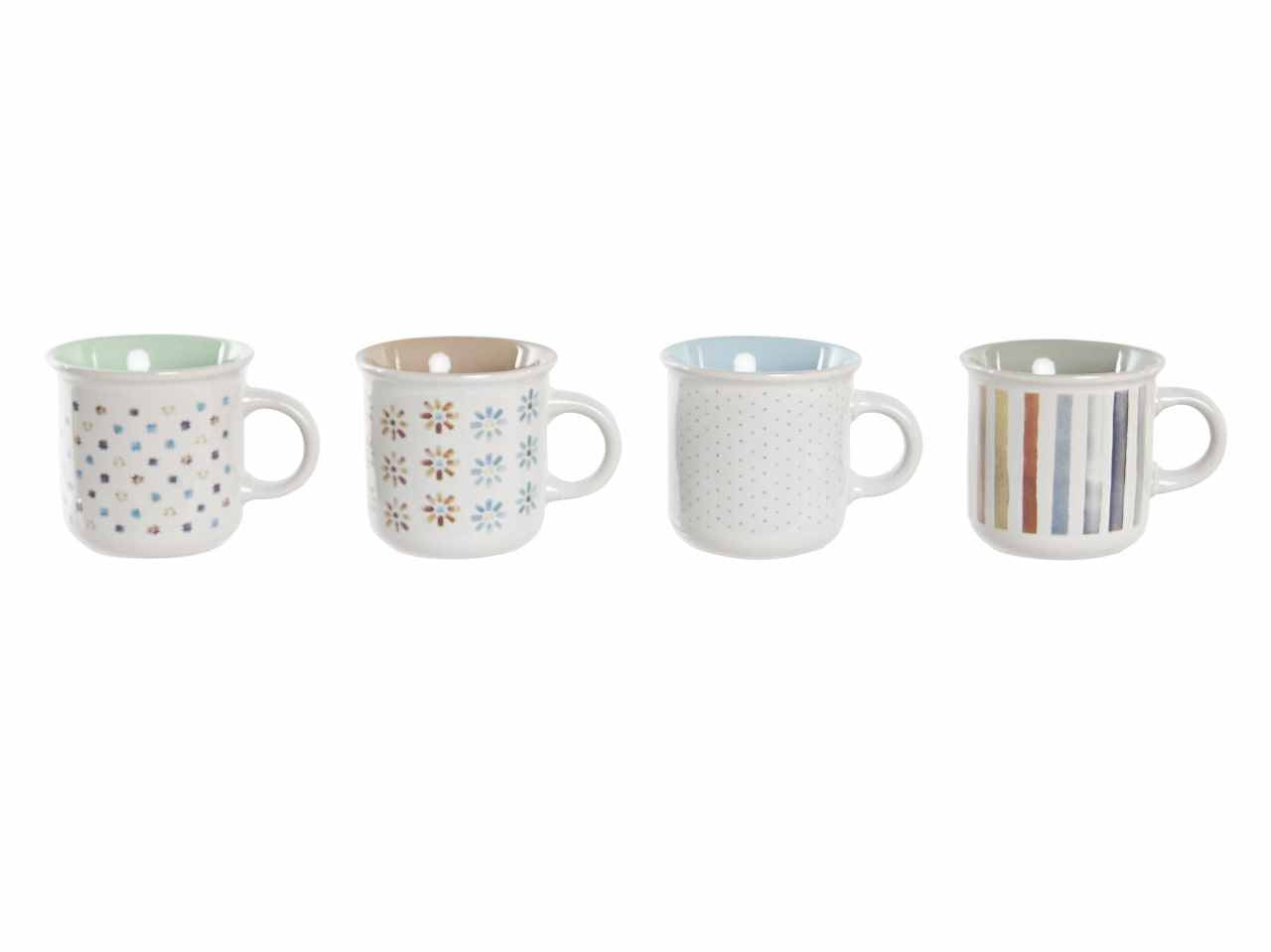 Tazza in porcellana 9x7x6,5cm 120ml 4 assortimenti