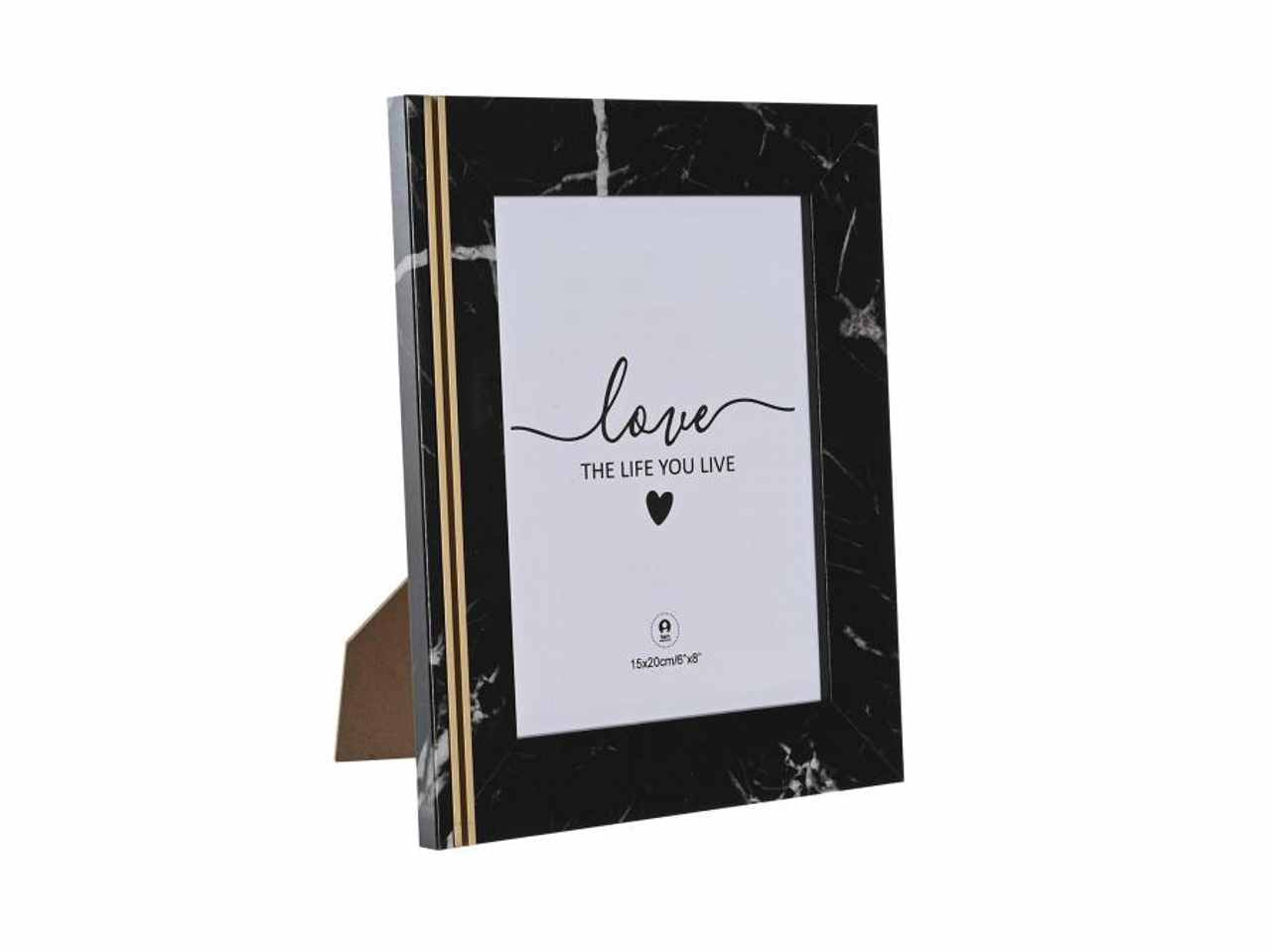 Cornice portafoto 15x20cm mdf metallo 20,8x1,5x25,8cm