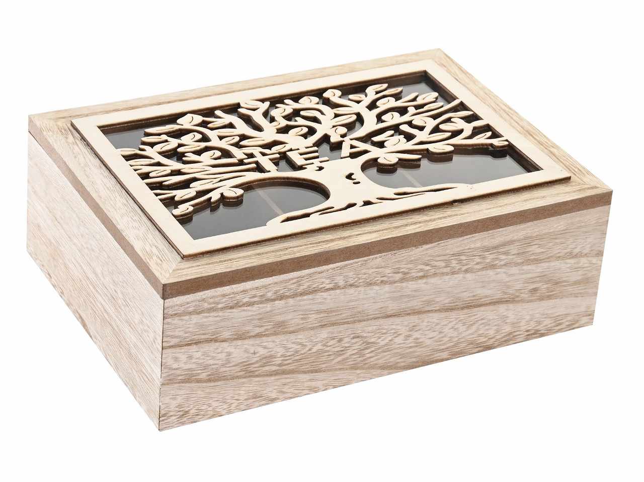 Scatola infusioni mdf cristallo 24x16x8 albero