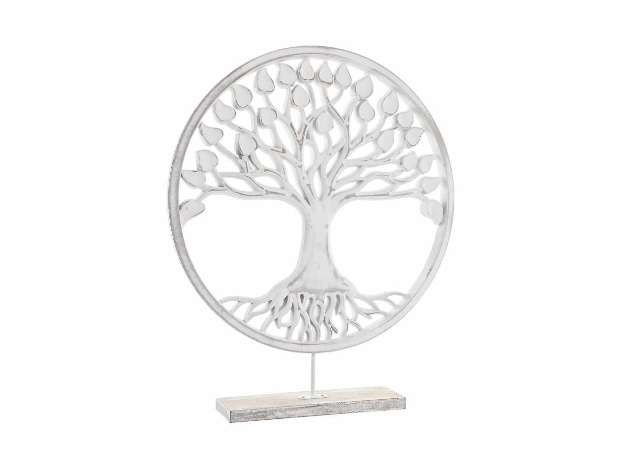 Decorazione mdf metallo 39x7x47 albero consumato