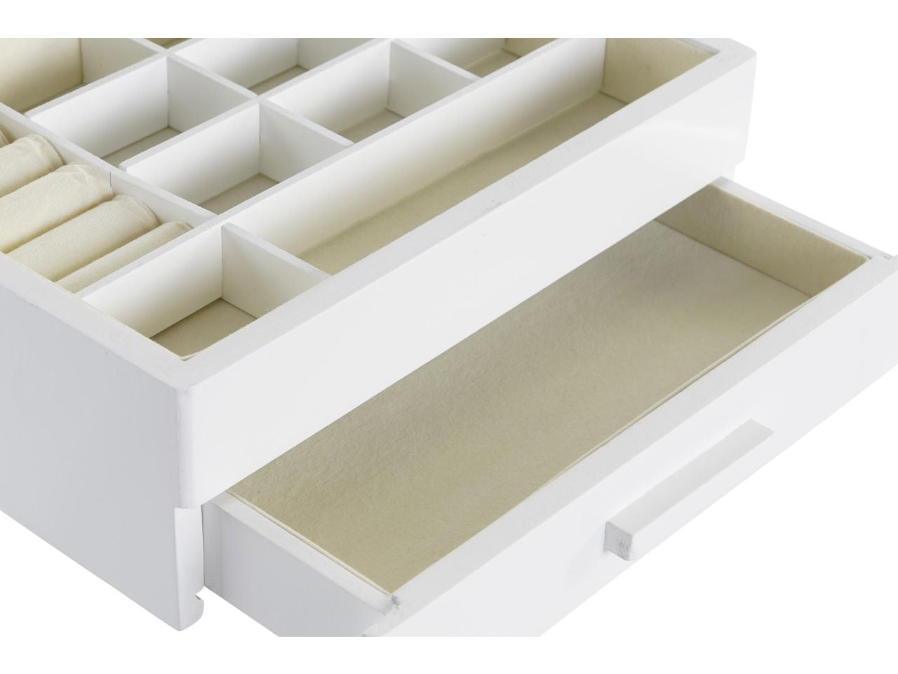 Porta gioie in mdf 21x16x10cm avorio