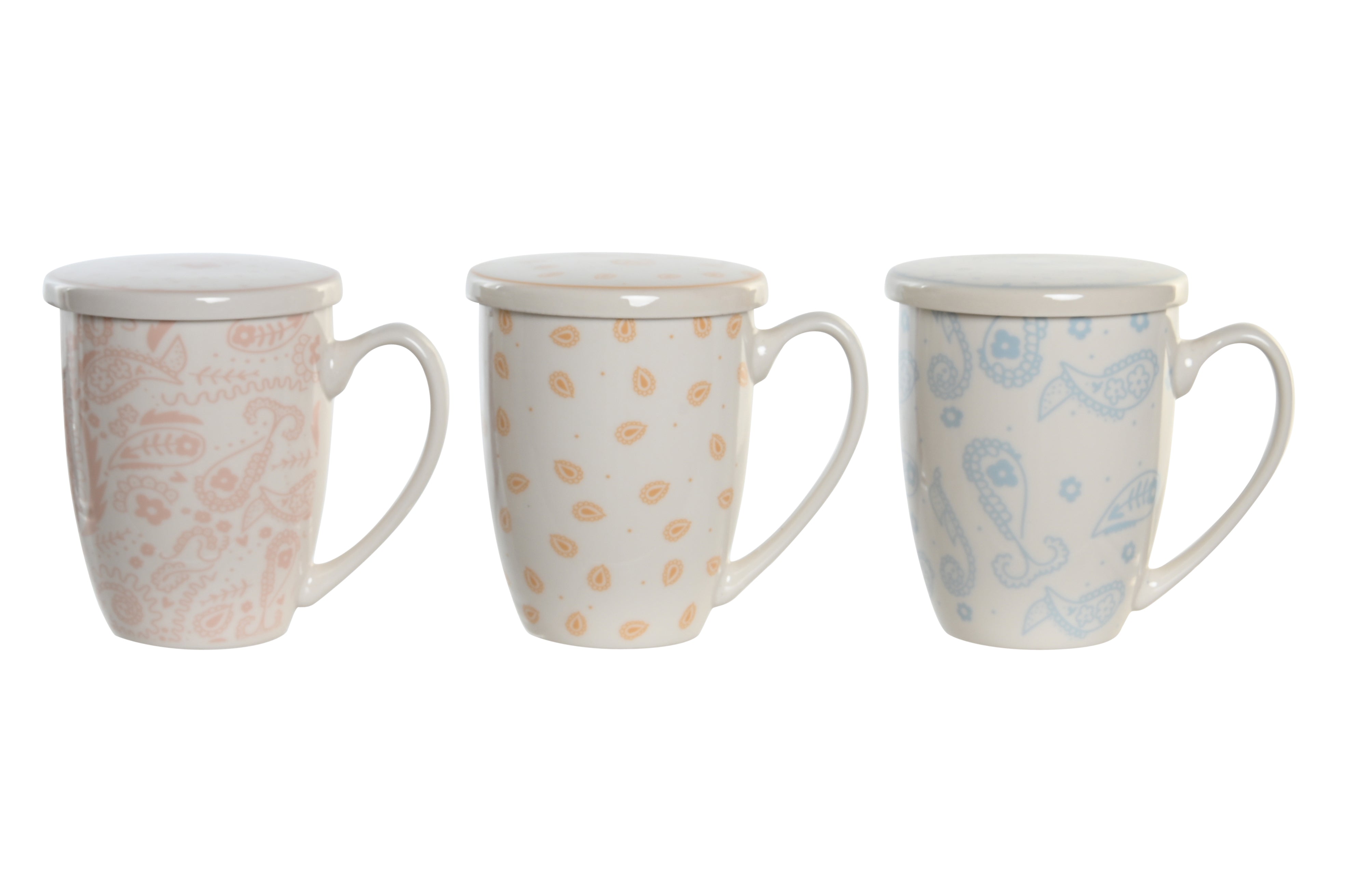 Tazza per infusioni in porcellana 12x9x11cm 380ml in 3 modelli assortiti