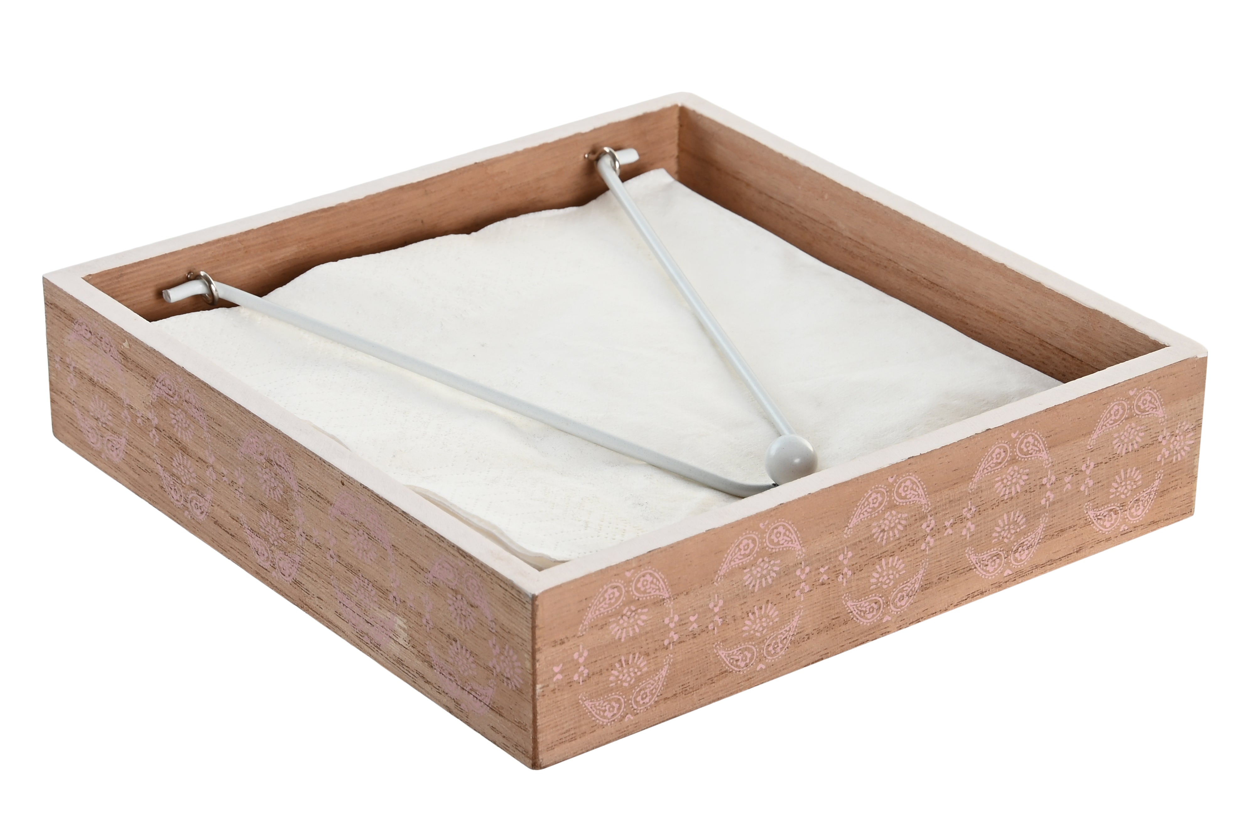 Portatovaglioli in mdf e metallo 18x18x4cm in 3 modelli assortiti,