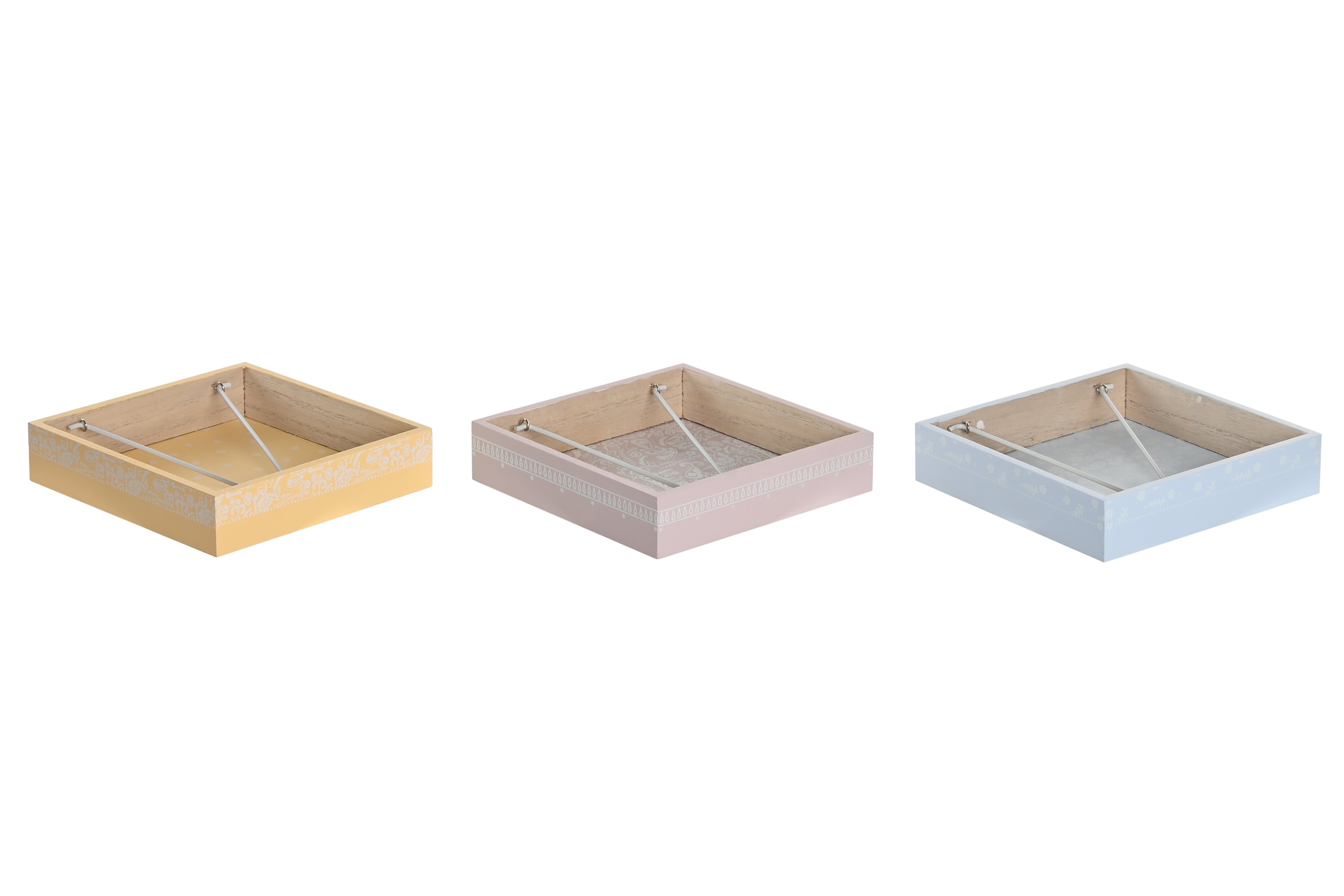Portatovaglioli in mdf e metallo 18x18x4cm in 3 modelli assortiti