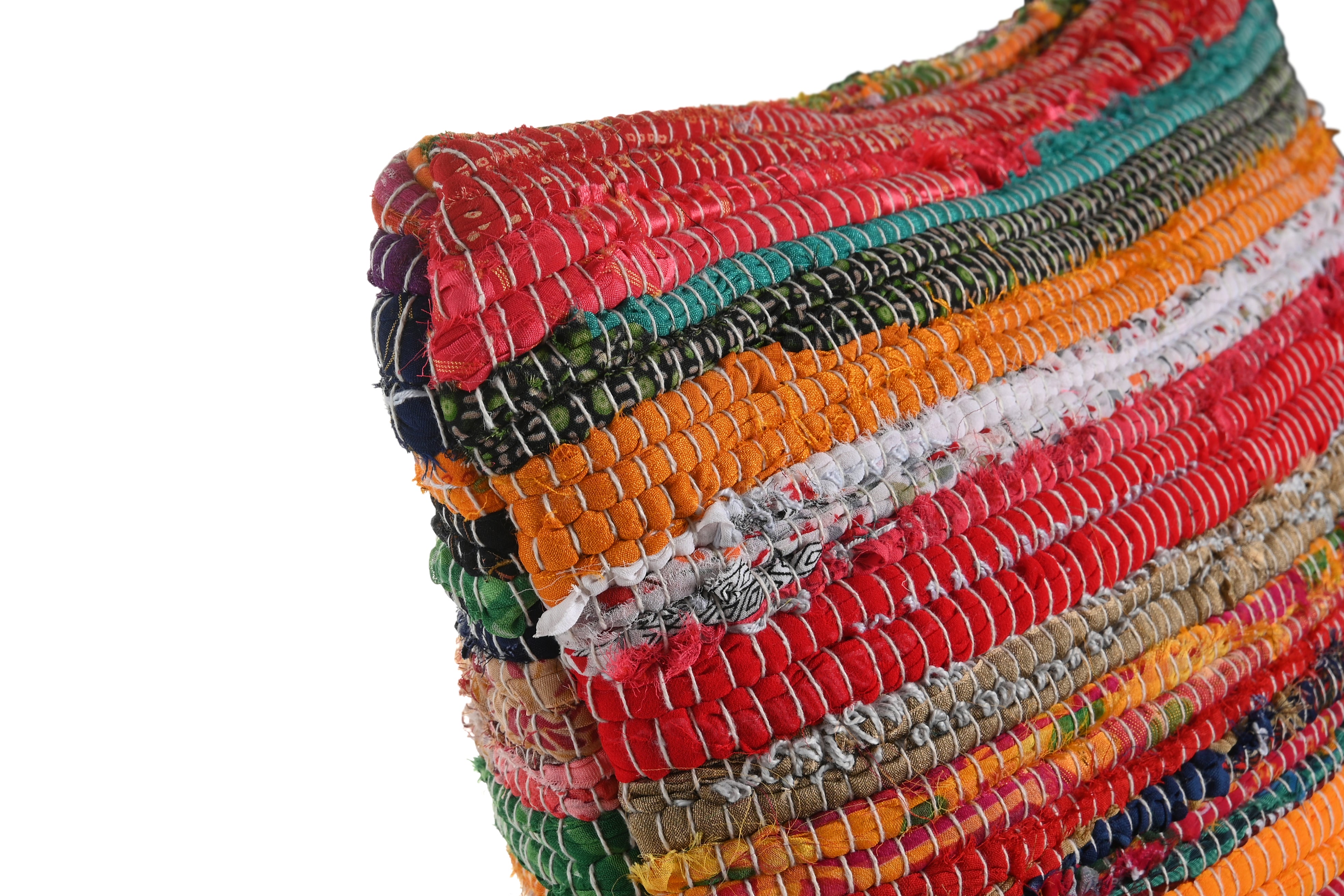 Cuscino in cotone 45x15x45cm 450gr chindi multicolore