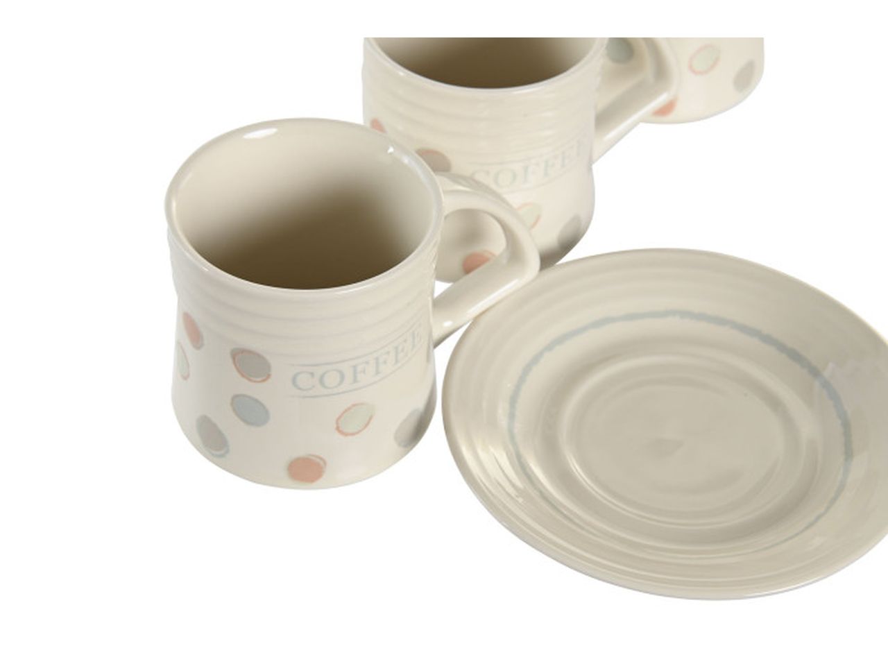 Caffè set in gres e metallo 11x11x2cm 90ml