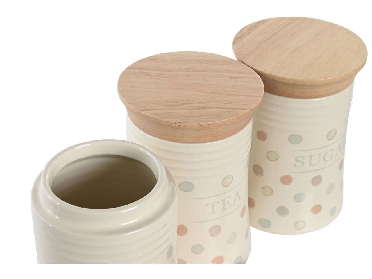 Barattolo in gres e bambu 10x10x16cm 3 modelli assortiti
