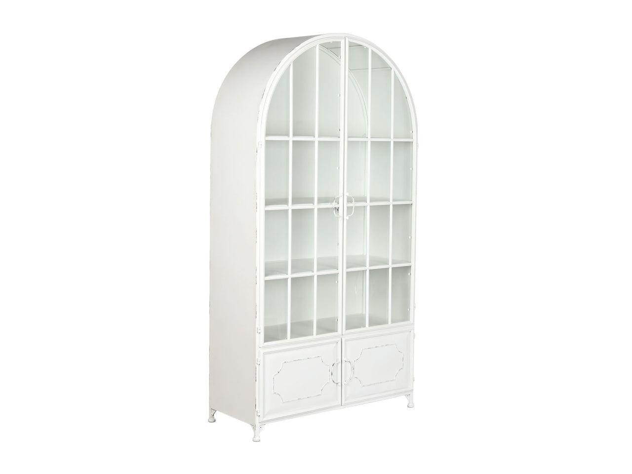 Vetrina metallo cristallo 91x36,5x172 bianco