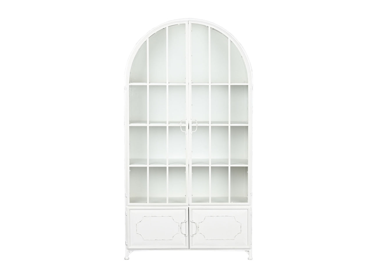 Vetrina metallo cristallo 91x36,5x172 bianco