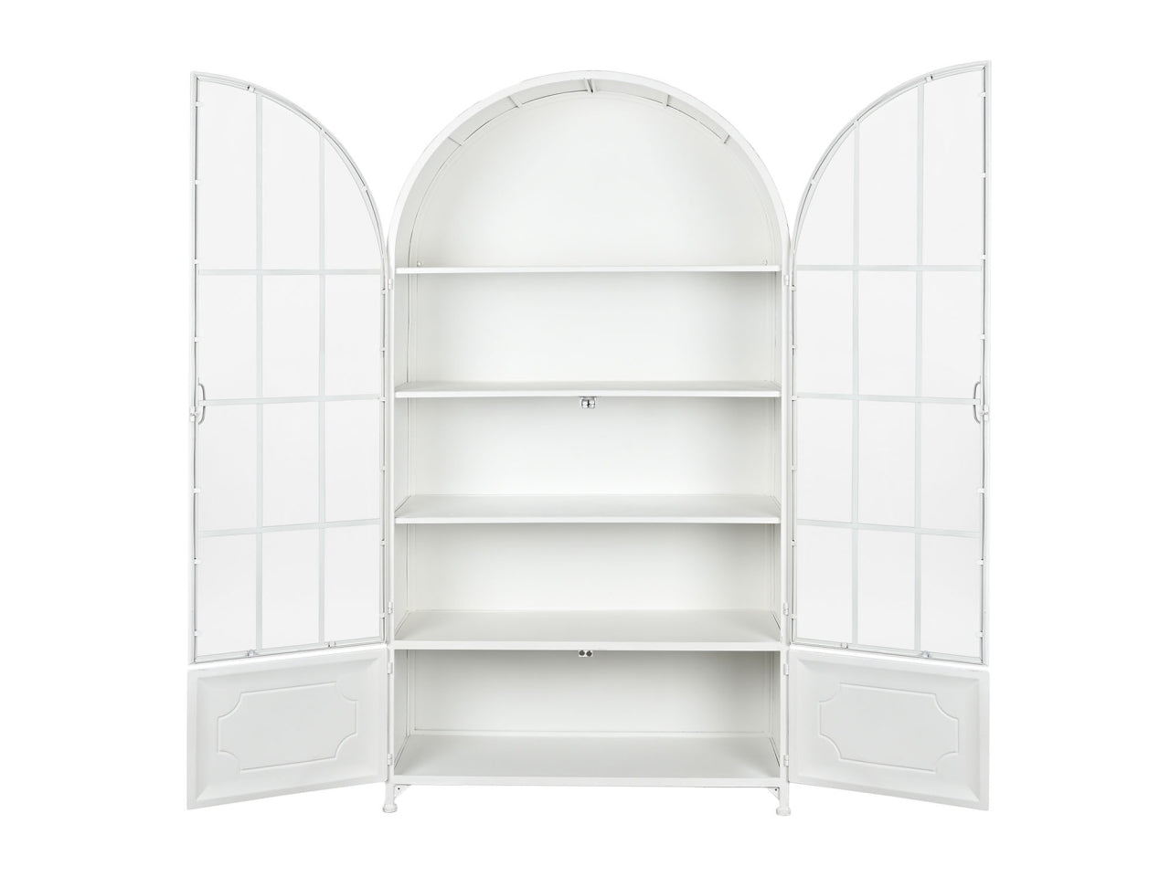 Vetrina metallo cristallo 91x36,5x172 bianco