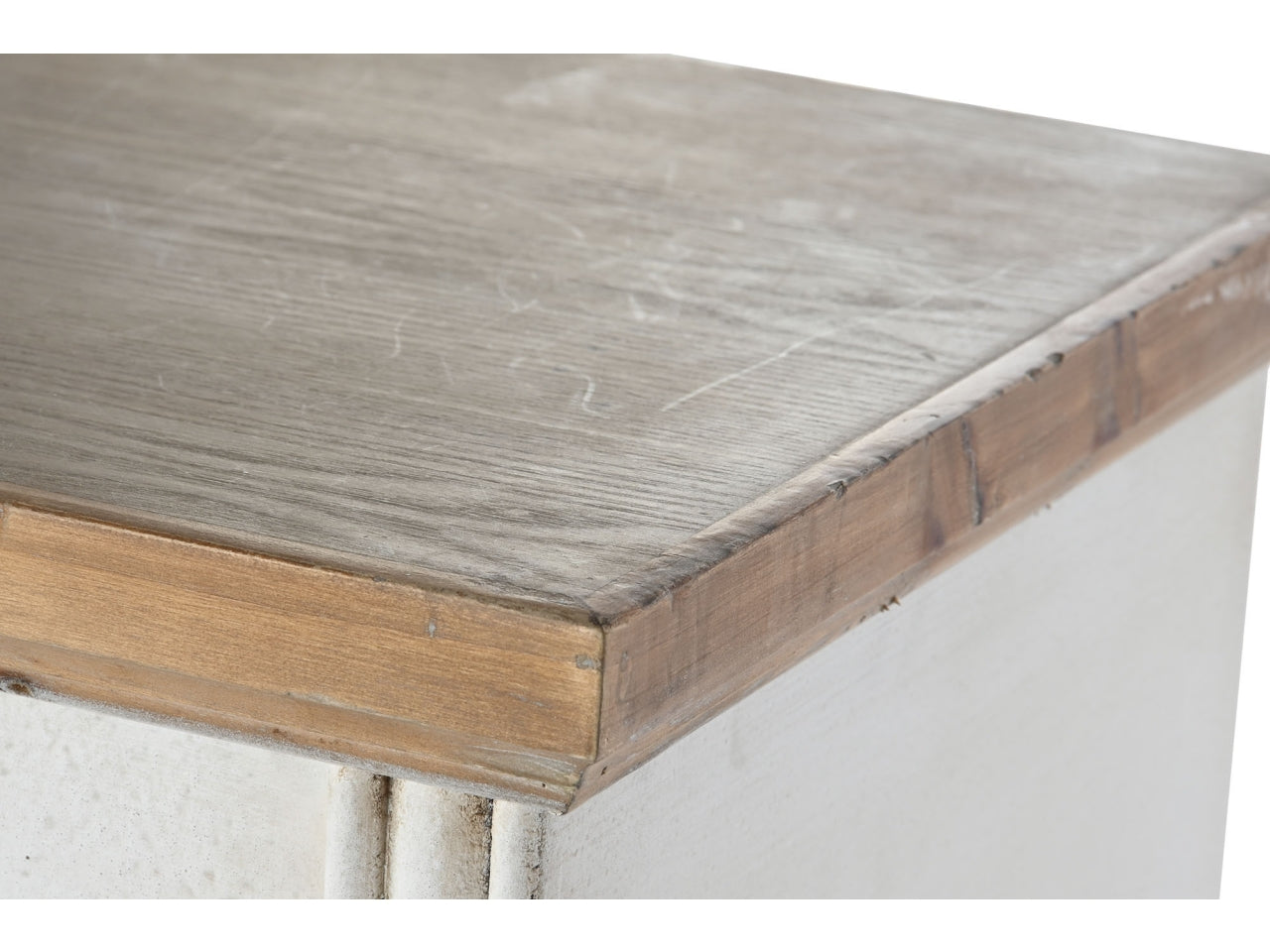 Buffet abete e cristallo misura 150x36x104cm colore bianco