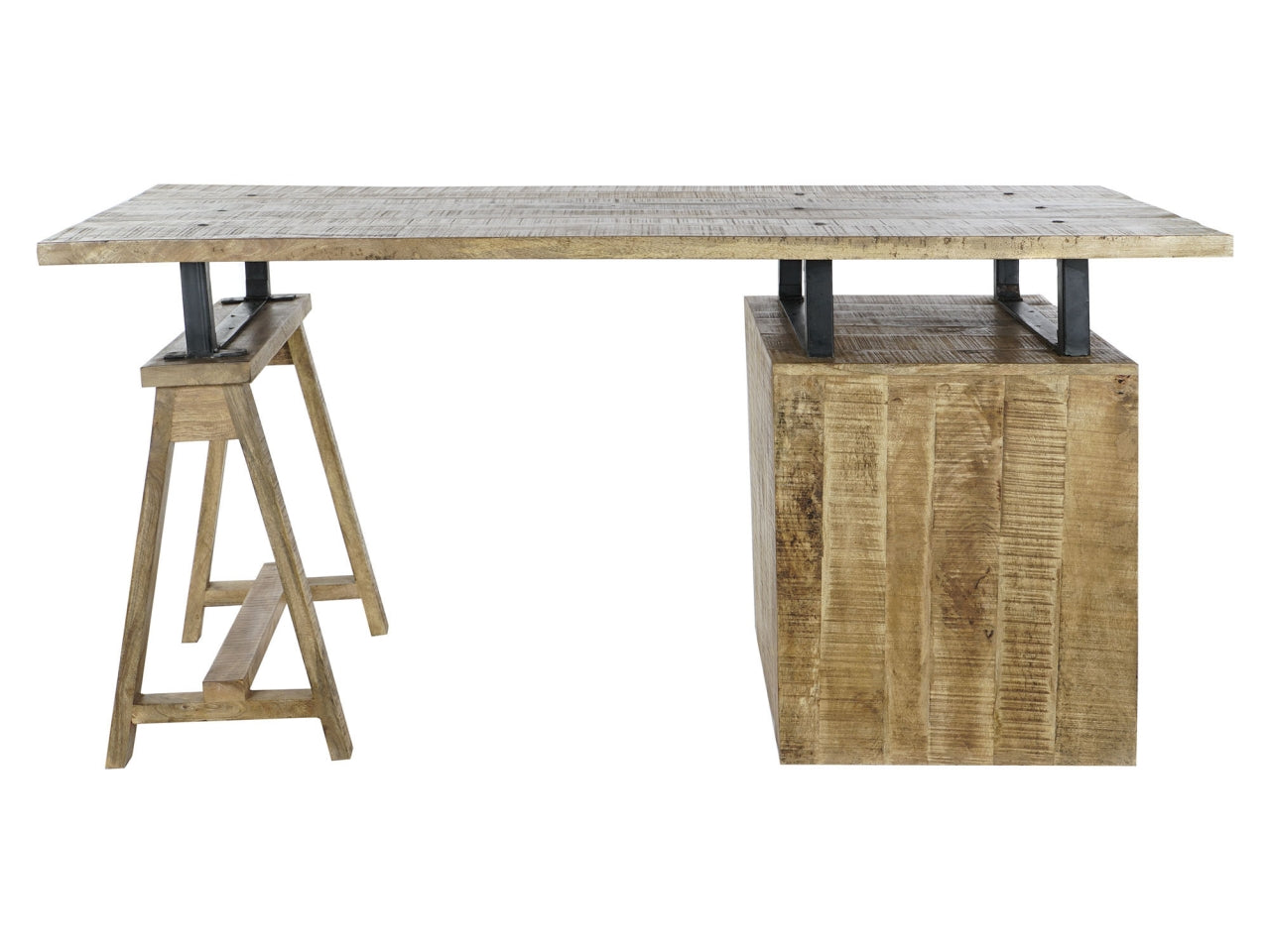 Scrivania in mango e metallo misura 160x80x75cm