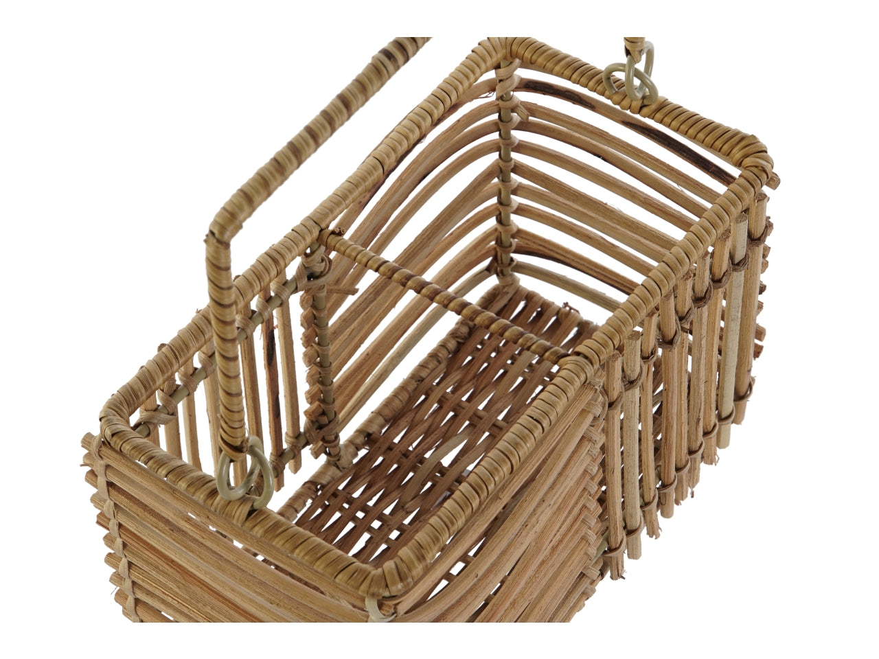 Portaposate in rattan e ferro misura 20x10x12cm colore naturale marrone