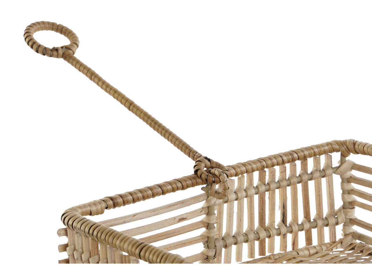 Portatovaglioli rattan e ferro misura 20x20x6cm colore naturale