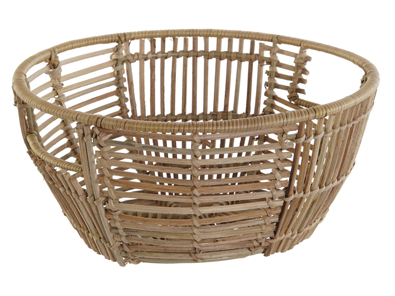 Porta frutta in rattan misura 27x27x13cm colore naturale marrone