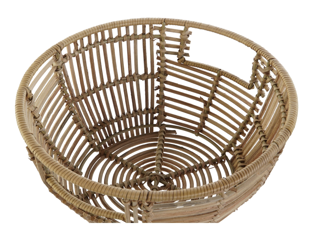 Porta frutta in rattan misura 27x27x13cm colore naturale marrone