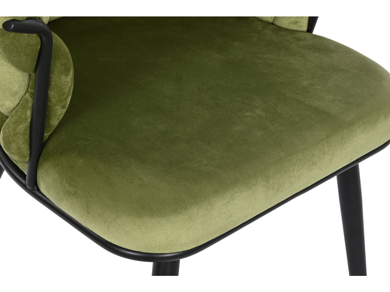 Sedia in metallo e velluto verde vintage 60x66x84 cm - Item