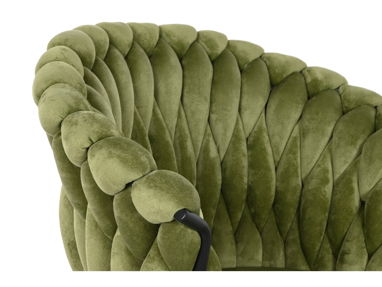 Sedia in metallo e velluto verde vintage 60x66x84 cm - Item