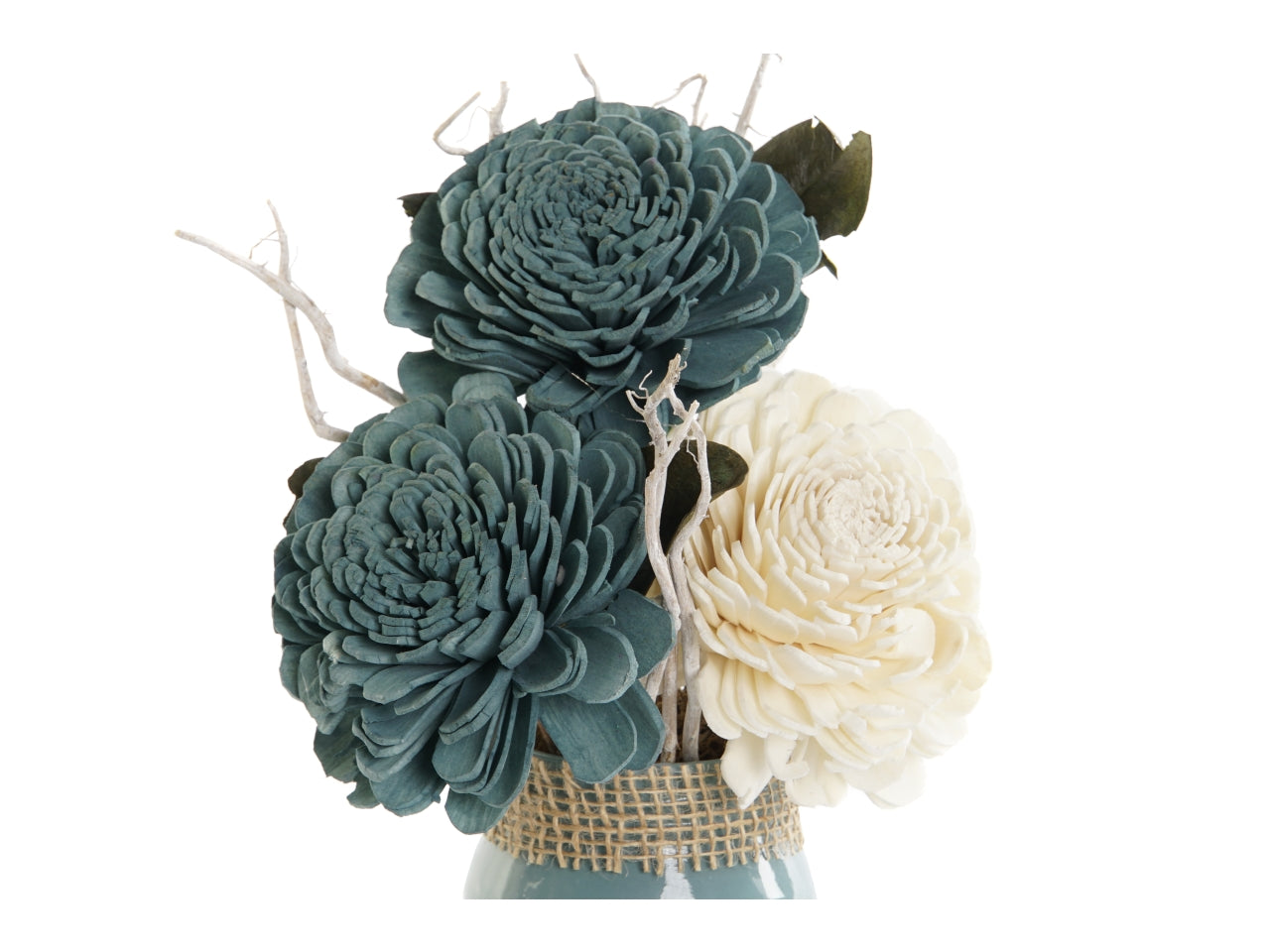 Pianta in cristallo con fiore secco misura 12x9x25cm in 4 modelli assortiti