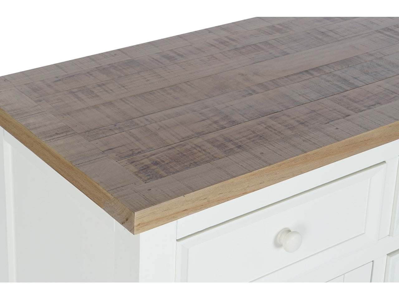 Buffet in paulownia misura 122x40x77cm con 6 cassetti colore beige