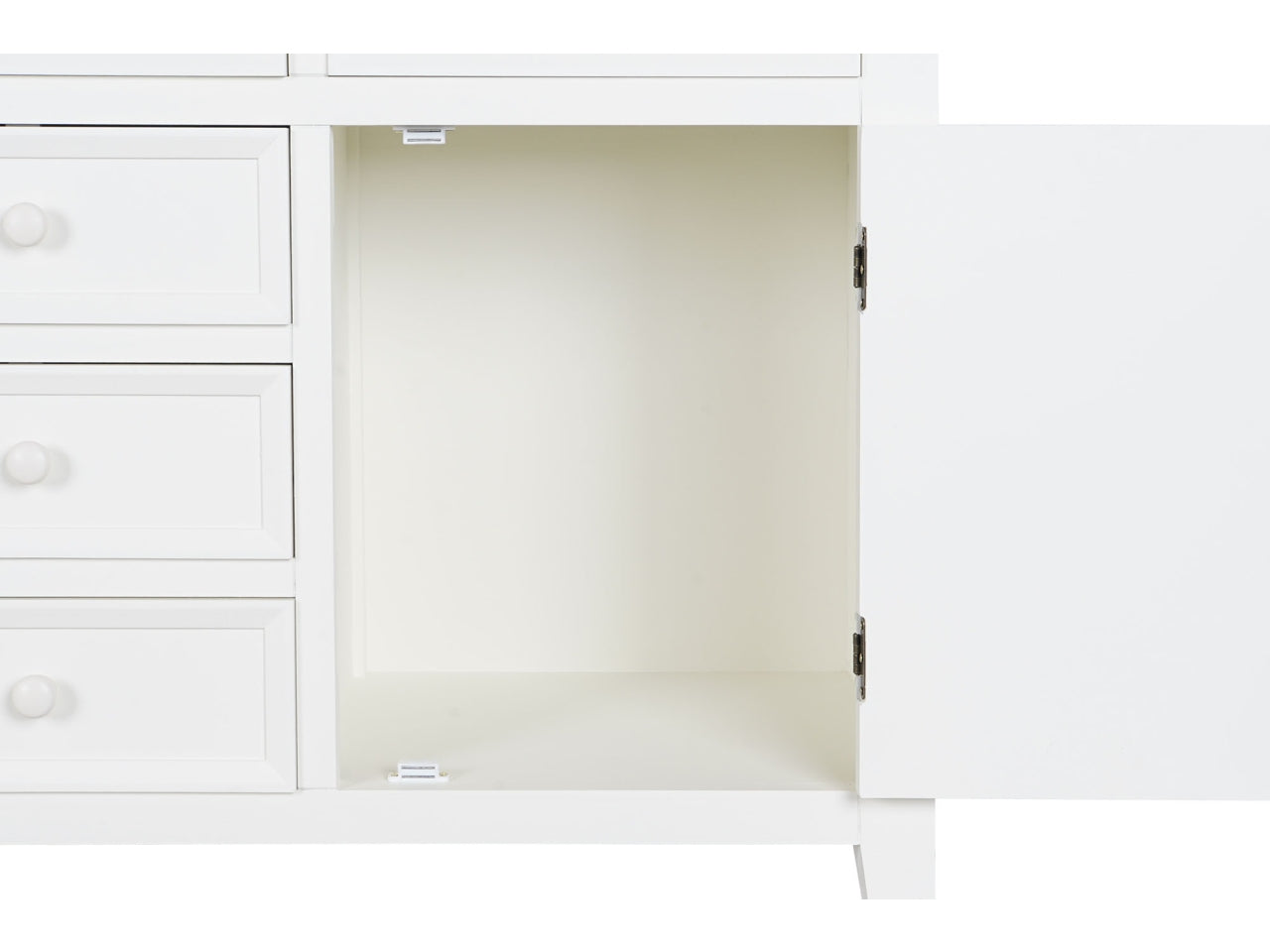 Buffet in paulownia misura 122x40x77cm con 6 cassetti colore beige