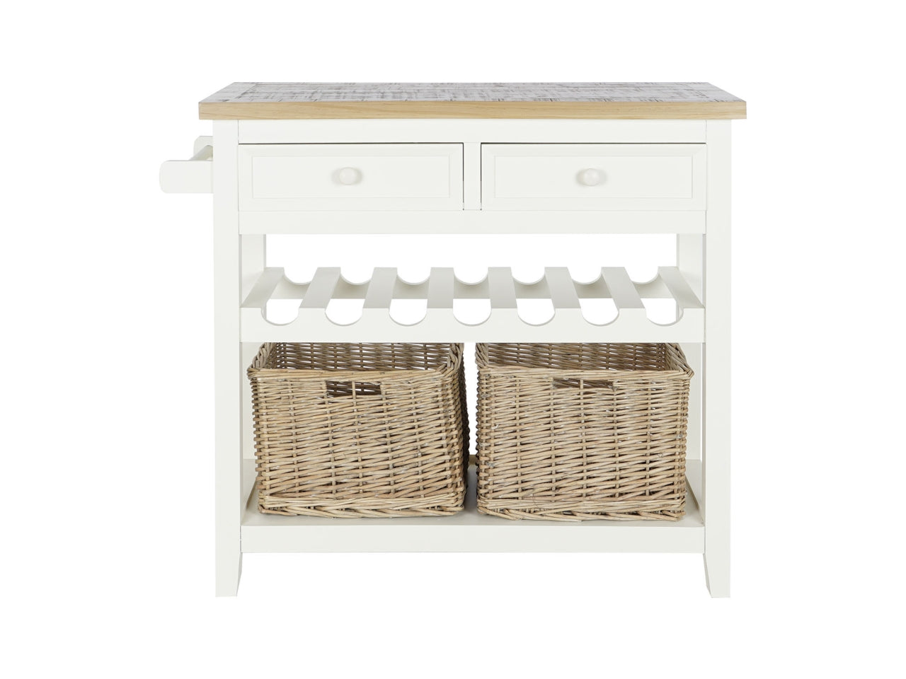 Console in paulownia misura 88x38x80cm con 2 cassetti e portabottiglie