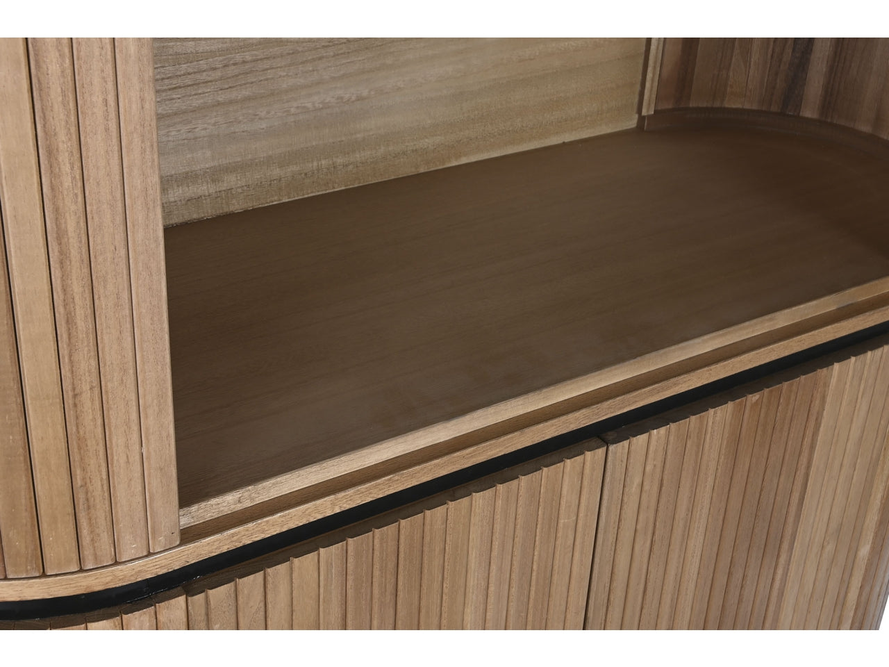 Cassettiera in paulownia e metallo misura 110x39x170cm colore naturale