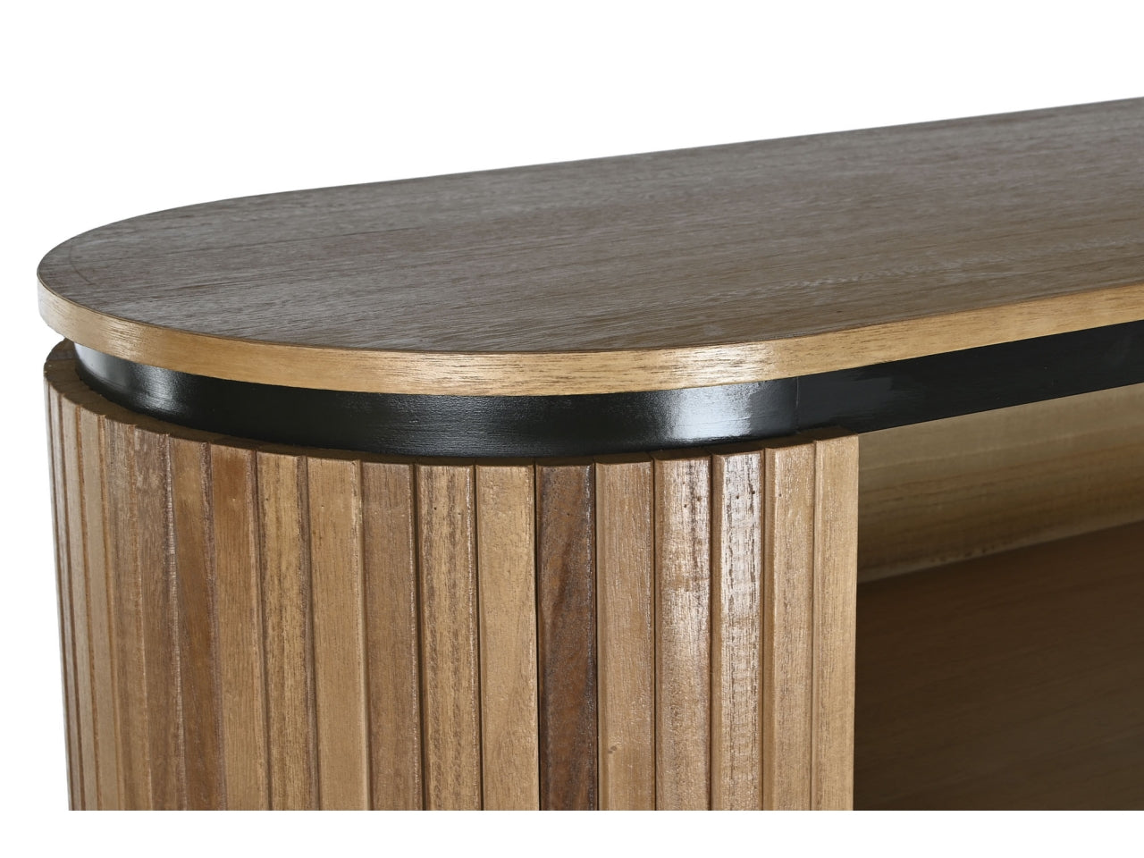 Cassettiera in paulownia e metallo misura 110x39x170cm colore naturale