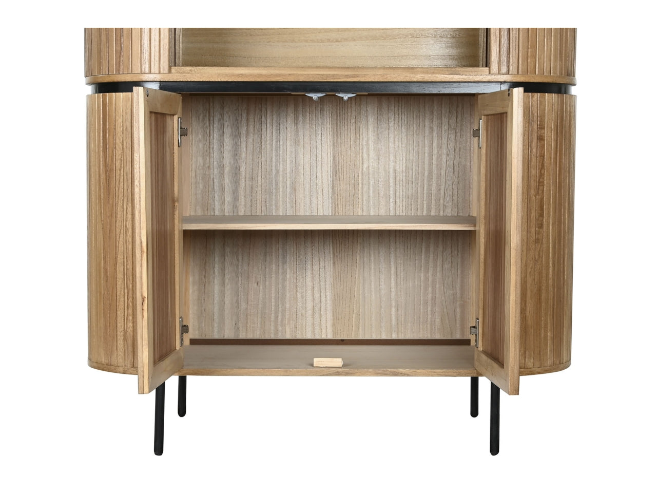 Cassettiera in paulownia e metallo misura 110x39x170cm colore naturale