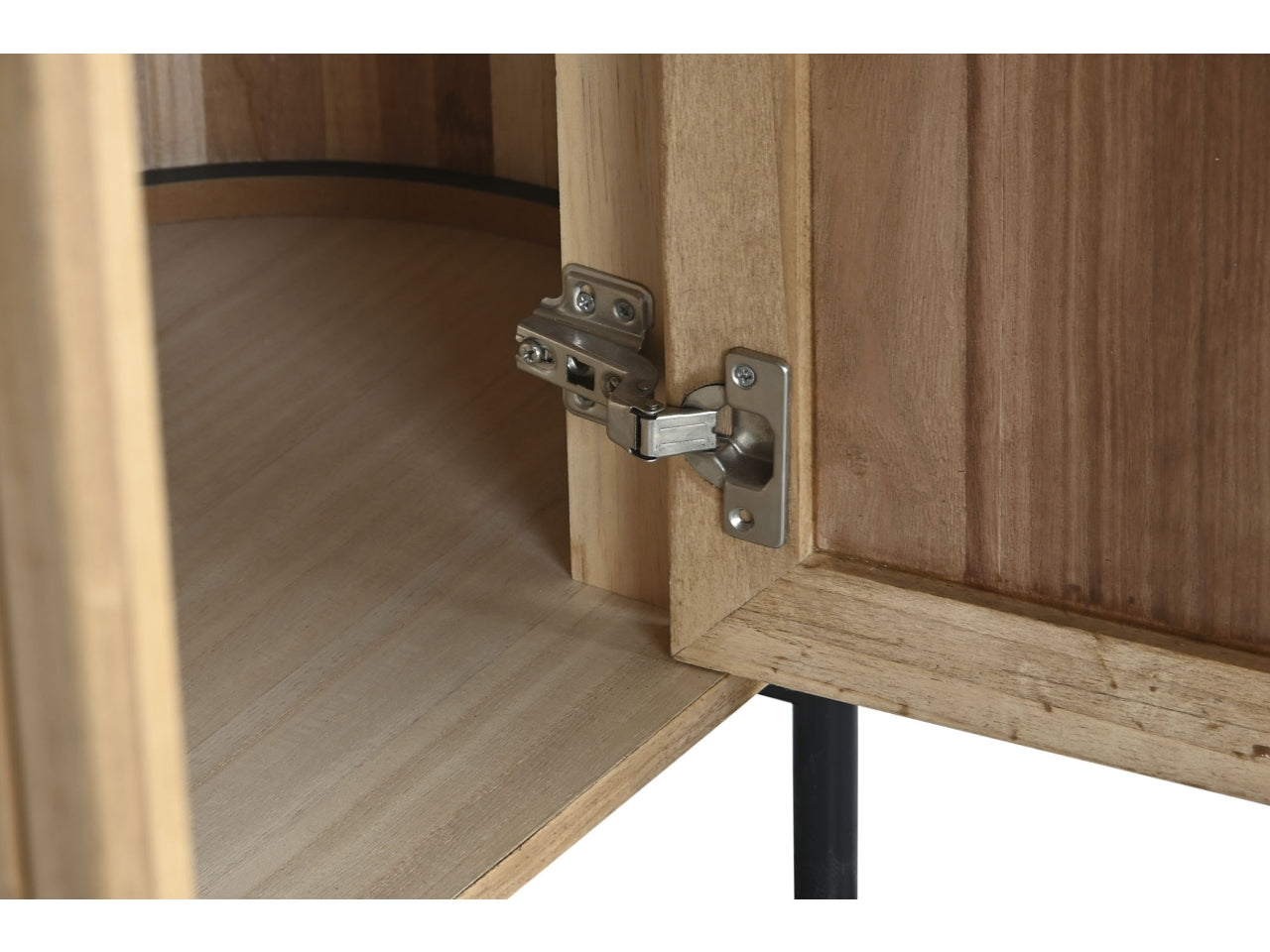 Cassettiera in paulownia e metallo misura 110x39x170cm colore naturale