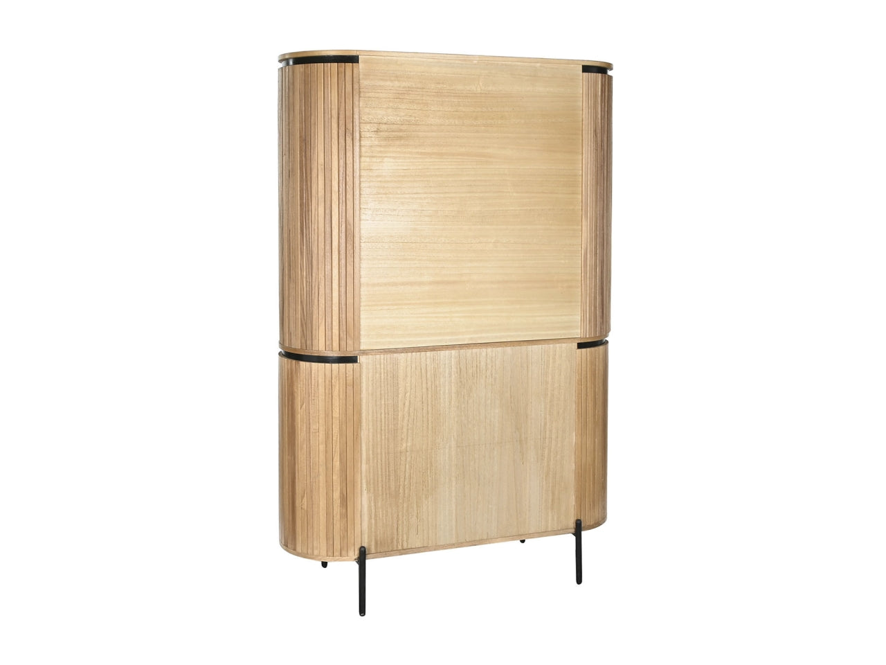 Cassettiera in paulownia e metallo misura 110x39x170cm colore naturale