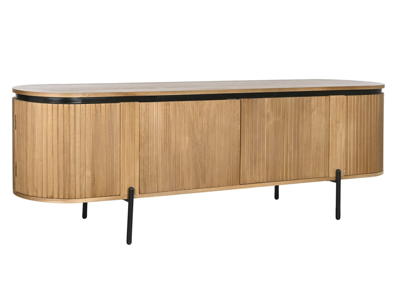 Mobile porta tv in paulownia e metallo misura 180x40x55cm colore naturale