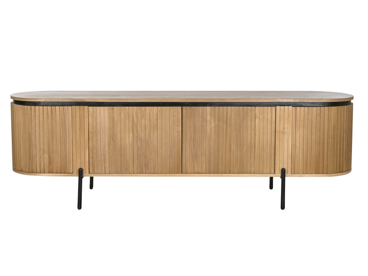 Mobile porta tv in paulownia e metallo misura 180x40x55cm colore naturale