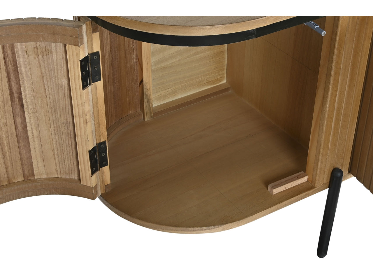 Mobile porta tv in paulownia e metallo misura 180x40x55cm colore naturale