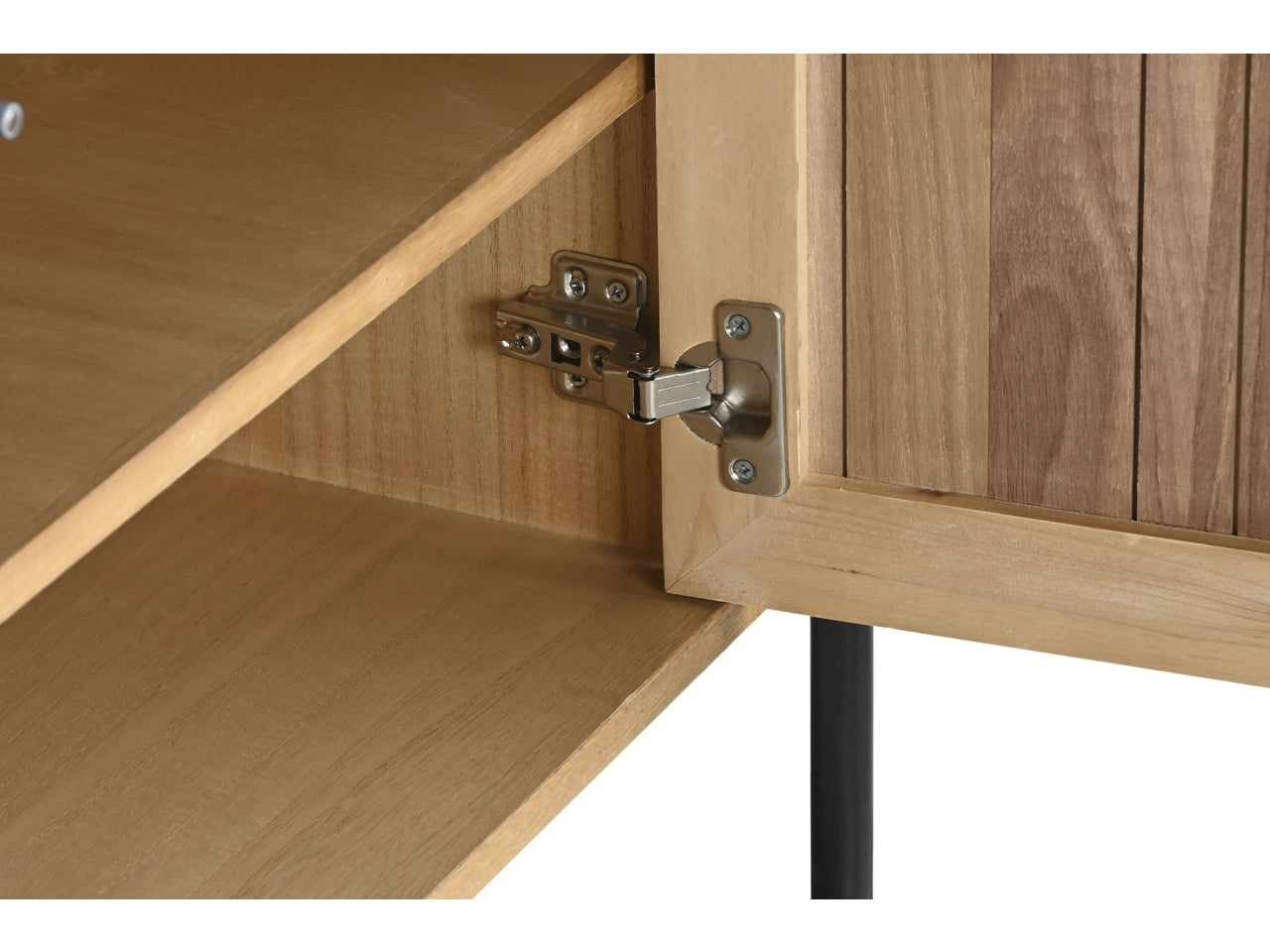 Mobile porta tv in paulownia e metallo misura 180x40x55cm colore naturale