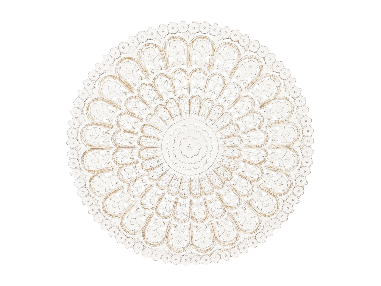 Decorazione rosone da parete in mdf boho bianco 89x1,5 cm - Item