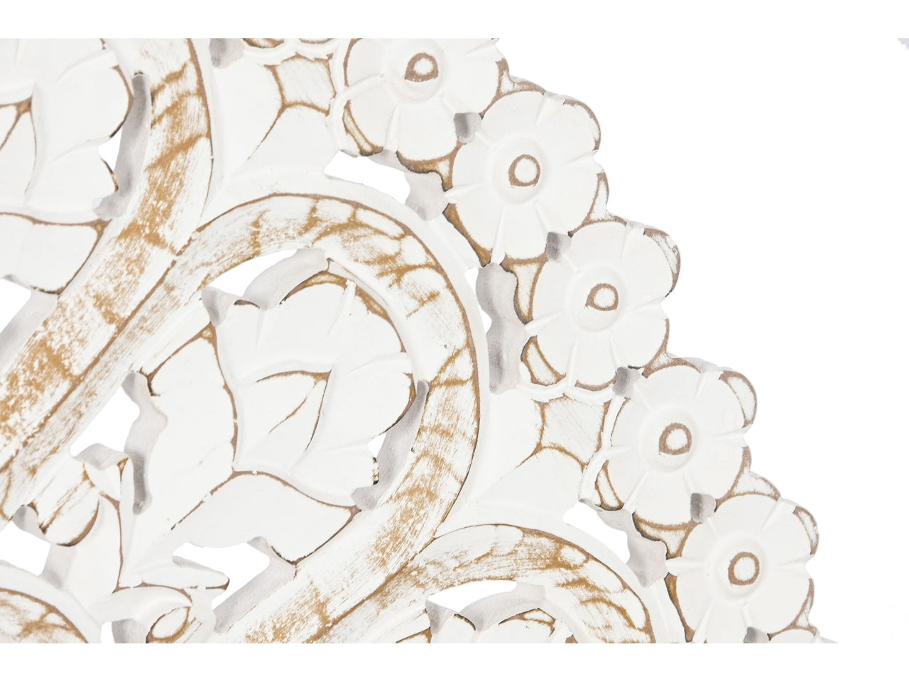 Decorazione rosone da parete in mdf boho bianco 89x1,5 cm - Item