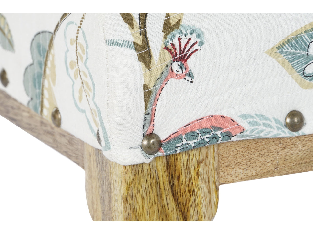 Cassapanca cotone e mango misura 121x43x46cm multicolore