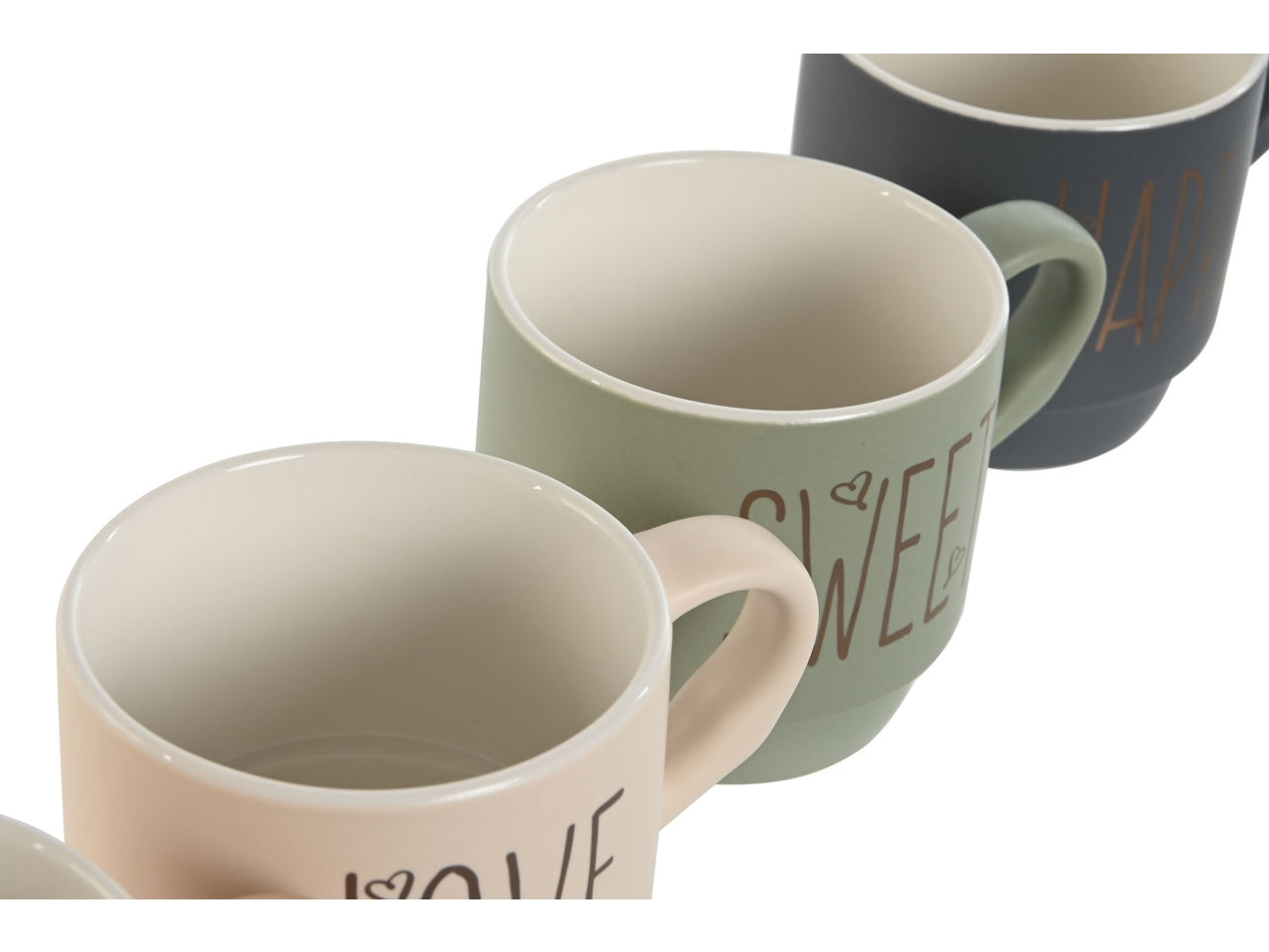 Tazza in porcellana misura 8,5x6,8x8,3cm capacita' 300ml in 4 modelli assortiti
