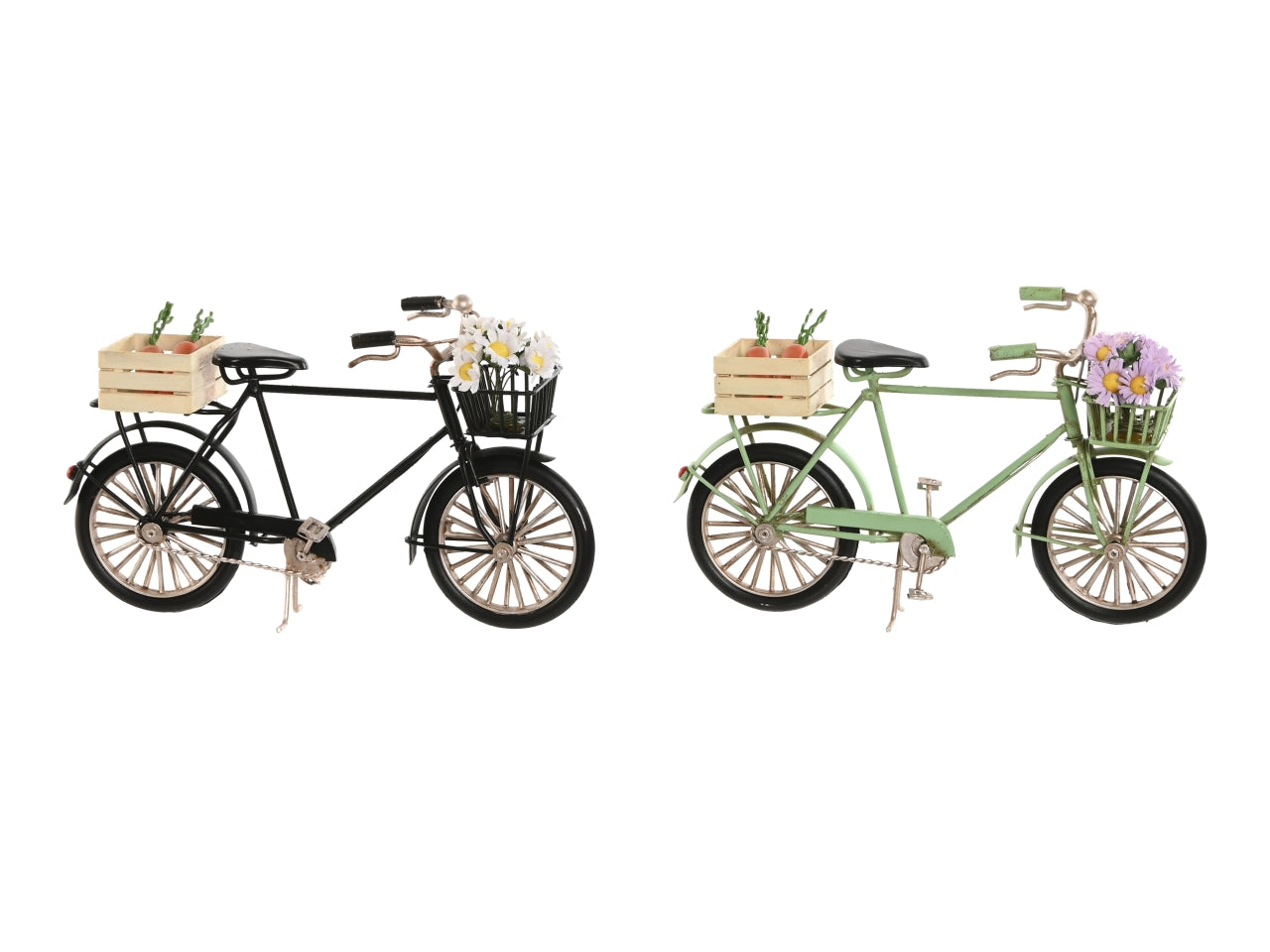 Decorazione in metallo misura 24x9x13cm bici in 2 modelli assortiti