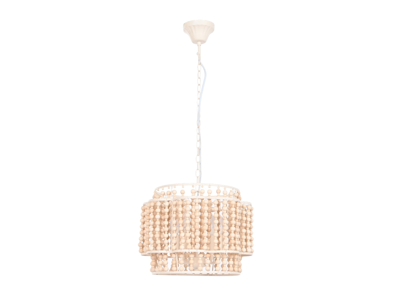Lampadario da soffitto in legno e metallo misura 36x36x29cm