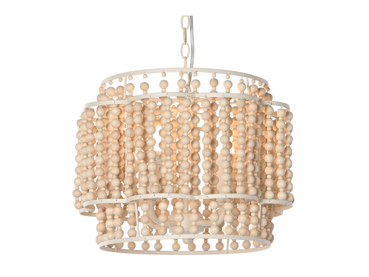 Lampadario da soffitto in legno e metallo misura 36x36x29cm