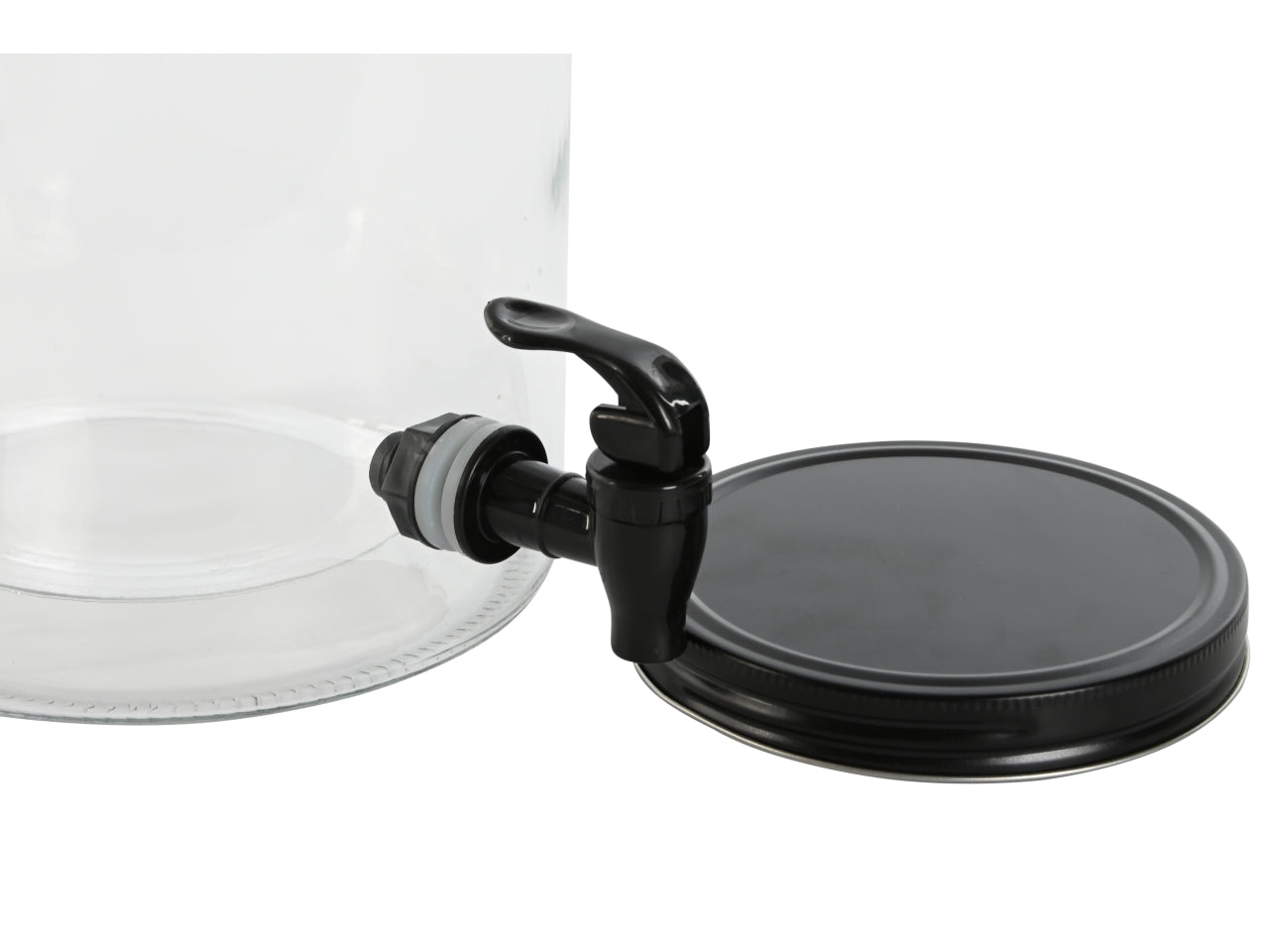 Dispenser per bibite in cristallo e metallo misura 21x21x37cm capacita' 5,5l