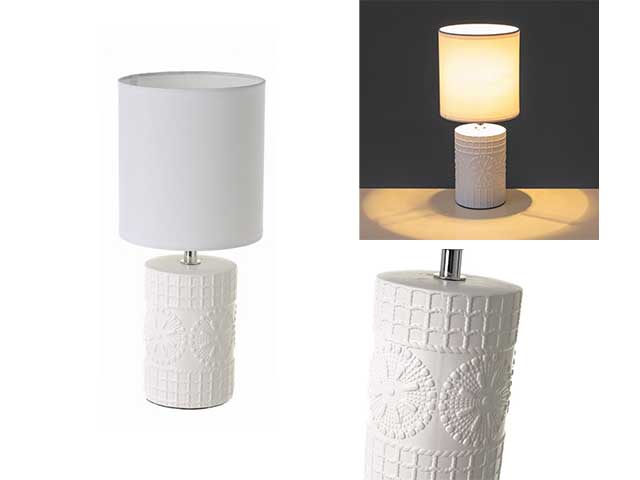 Lampada ceramica bianca 14x14x31 136608