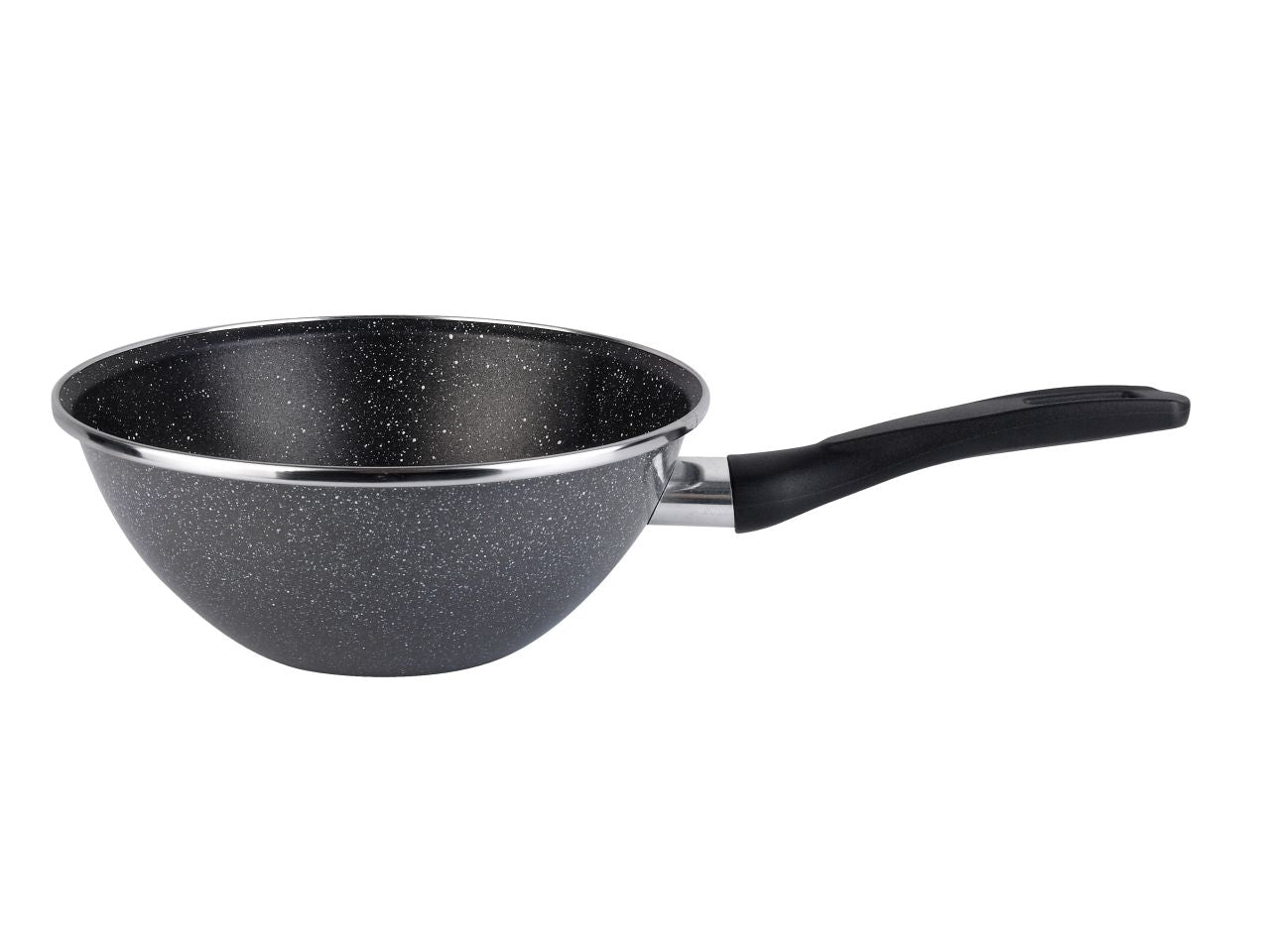Wok salta pasta d28xh10cm con 1 manico in acciaio smaltato pietra antiaderente rinforzata a due strati anche per induzione lavabile in lavastoviglie