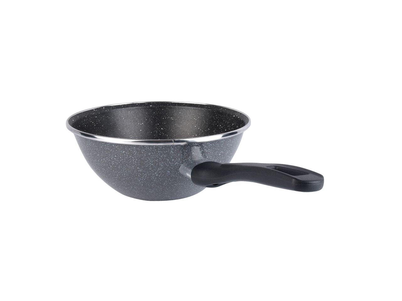 Wok salta pasta d28xh10cm con 1 manico in acciaio smaltato pietra antiaderente rinforzata a due strati anche per induzione lavabile in lavastoviglie